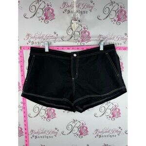 Point zero mini shorts Black Womens Stretch Cotton Shorts Classic Everyday Style
